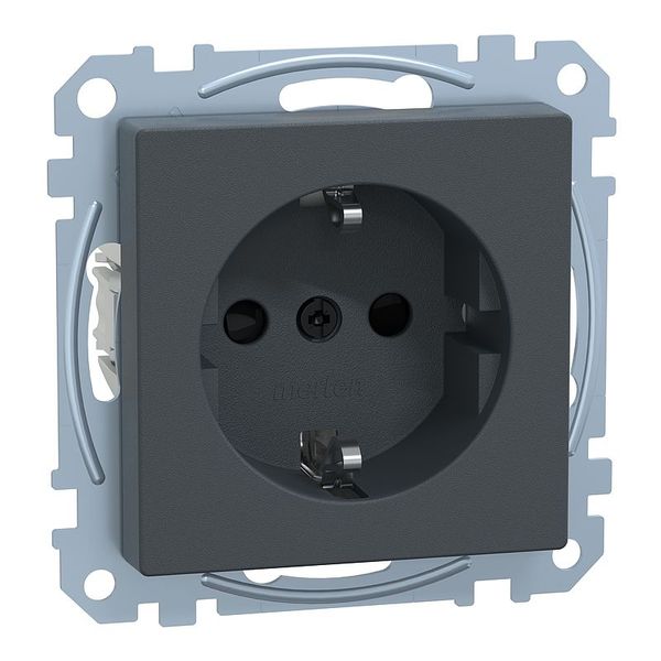 SCHUKO socket with dryer marking, contact protection, plug-in terminals, anthracite, system M image 1