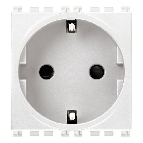 2P+E16A DE SICURY outlet screwless white image 1