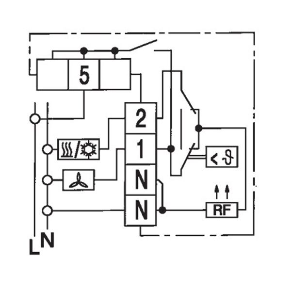 Room controller, 5-30C, AC 230V, 1 changeover contact, 10/5 A, heating/cooling switch, on/off image 3