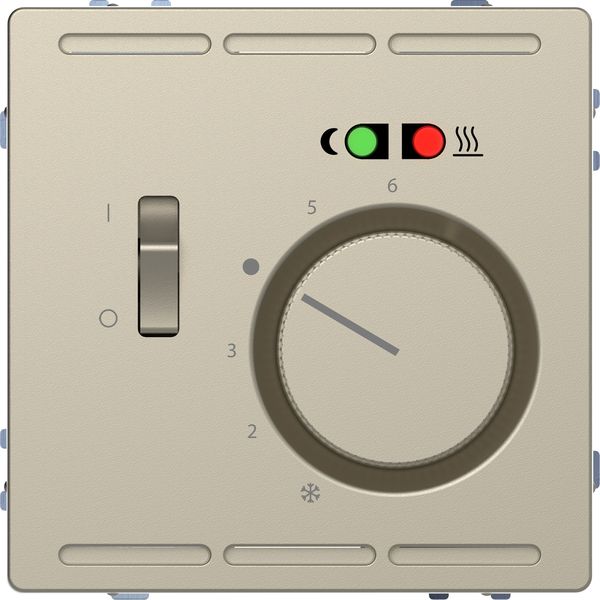 Floor thermostat 230 V with switch and central plate, sahara, System Design image 3