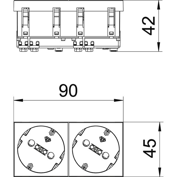 STD-D3 SRO2 Socket 33°, double protective contact 250V, 10/16A image 2