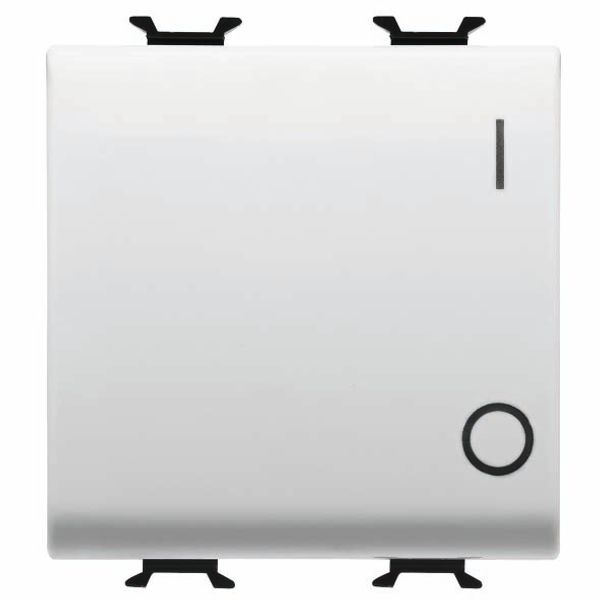 ONE-WAY SWITCH 2P 250V ac - 16AX - NEUTRAL BUTTON - SYMBOL 0/1 - 2 MODULES - GLOSSY WHITE – CHORUSMART image 2