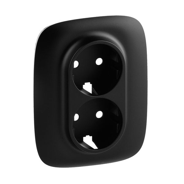 Cover plate Valena Allure - 2x2P+E socket - German standard - black image 1