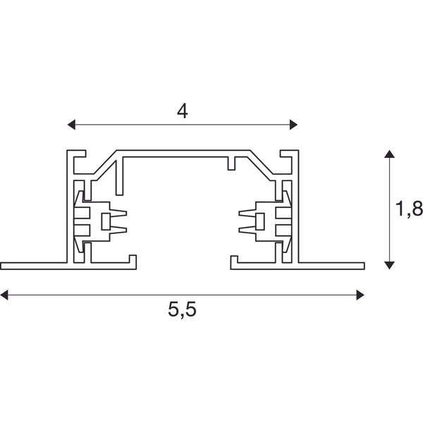 1-phase high-voltage track recessed ceiling version 2m white image 2