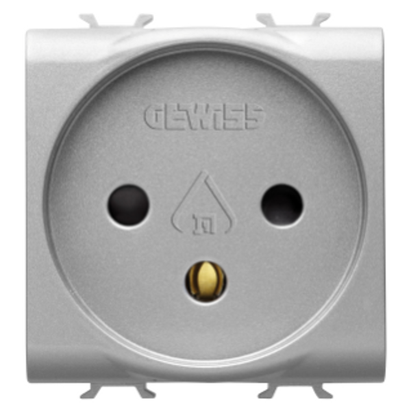 ISRAELI STANDARD SOCKET-OUTLET 250V ac - 2P+E 16A - 2 MODULES - TITANIUM - CHORUSMART image 1