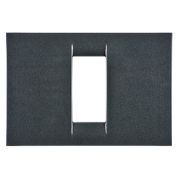 VIRNA PLATE - IN TECHNOPOLYMER GLOSS FINISHING - 1 GANG - METALLIC SLATE - SYSTEM image 1