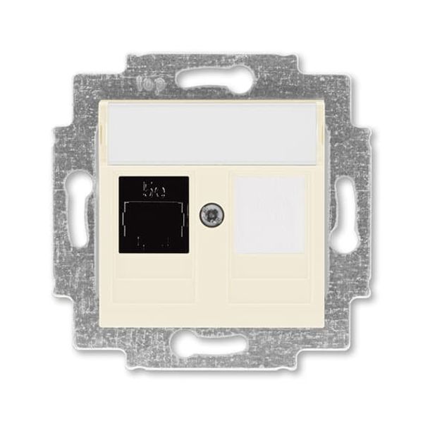 5014H-A51017 17W Data / Telecommunication / Antenna Data connection 2 gang cream white (electro white) - Levit image 1