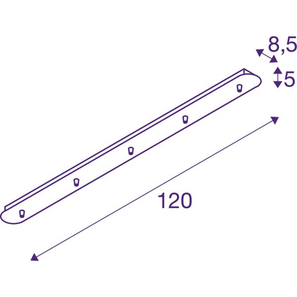 FITU five-way ceiling plate, long, black image 3