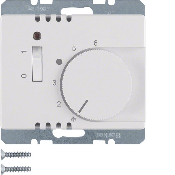 Thermostat, NC contact, centre plate, rocker switch, arsys, p. white g image 1