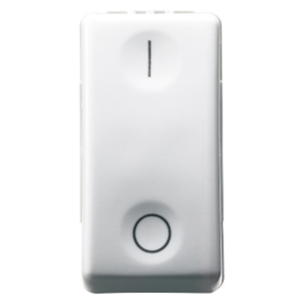 ONE-WAY SWITCH 2P 250V ac - 16AX - NEUTRAL - SYMBOL 0/I - 1 MODULE - SYSTEM WHITE image 1