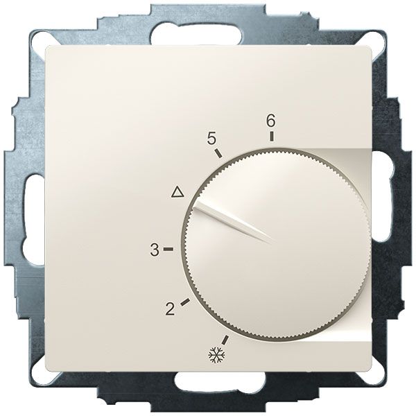 UP room controller, RAL1013 glossy 55x55, 5-30C, AC 230V, output contactless via triac, switchable 5 actuators each 3W image 1