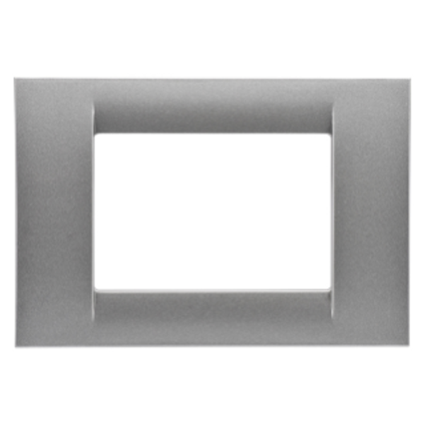 VIRNA PLATE - IN TECHNOPOLYMER GLOSS FINISHING - 3 GANG - METALLIC TITANIUM - SYSTEM image 1