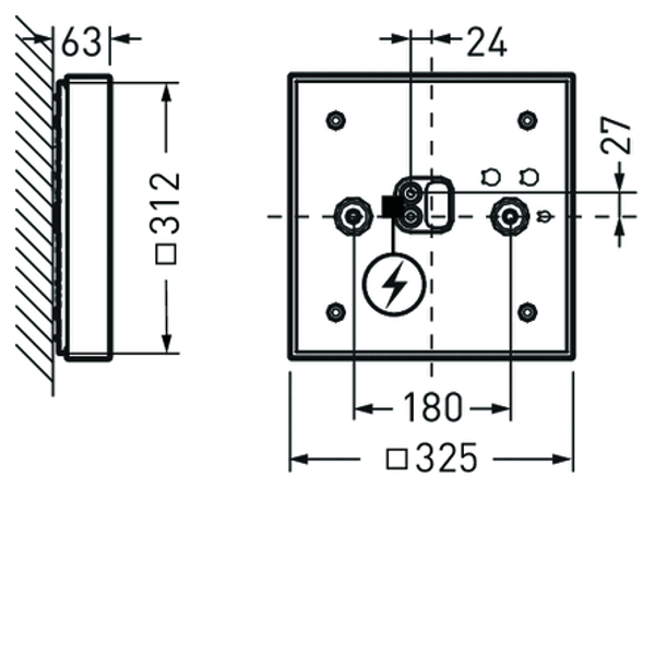 Wall and ceiling luminaire Olisq Q Diffuser White square ET 16W 2000lm Lambertian (L) IP40 IK03 3 SDCM 8239840 image 2