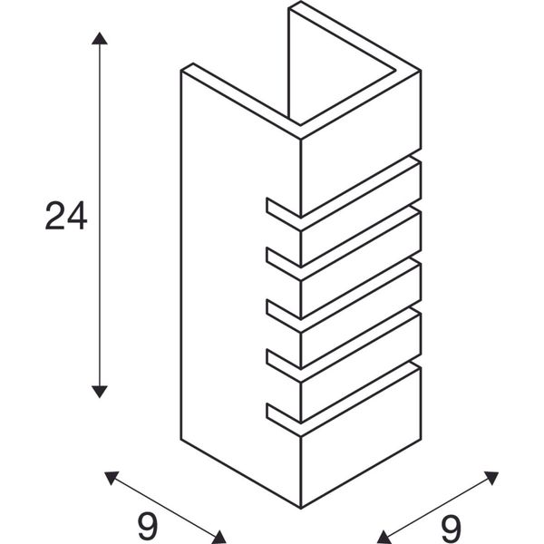 GL 100 SLOT wall lamp, E14, max. 40W, angular, white plaster image 5