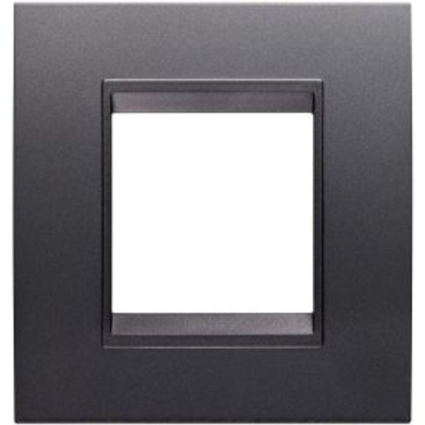 LUX INTERNATIONAL PLATE - IN PAINTED TECHNOPOLYMER - 2 MODULES - SLATE ABSOLUTE - INNER FRAME MATT SLATE - CHORUSMART image 1