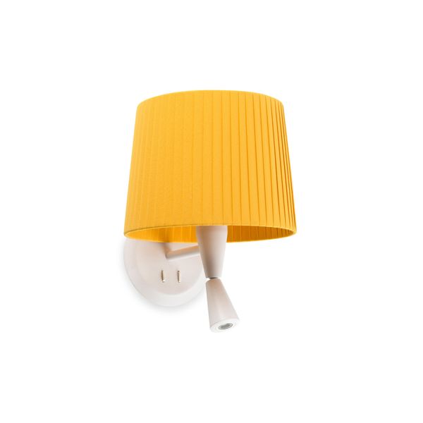 SAMBA White/ribbon yellow wall lamp with reader image 2