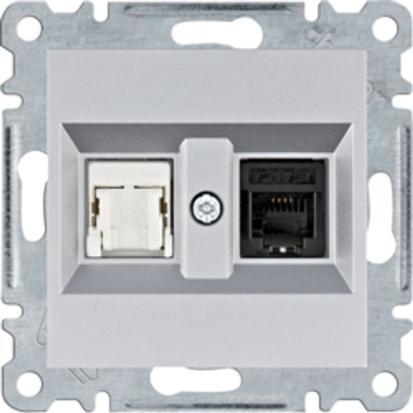 Telephone / RJ45 socket - silver image 1