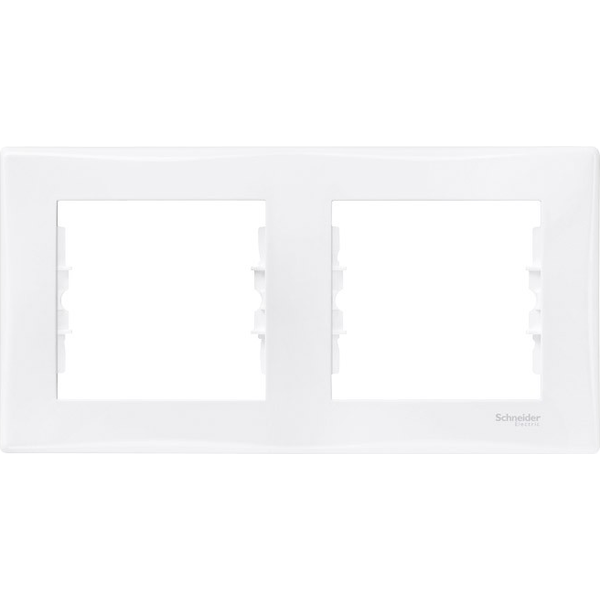 Sedna - horizontal 2-gang frame - white image 1