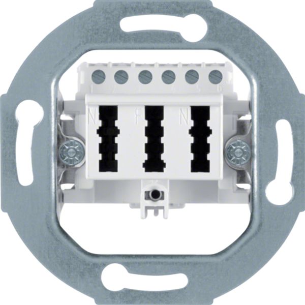 TAE socket outlet 3x6 NFN Communication technology, polar white matt image 1