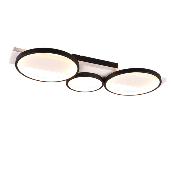 Medera LED ceiling lamp 3-pc matt black image 1