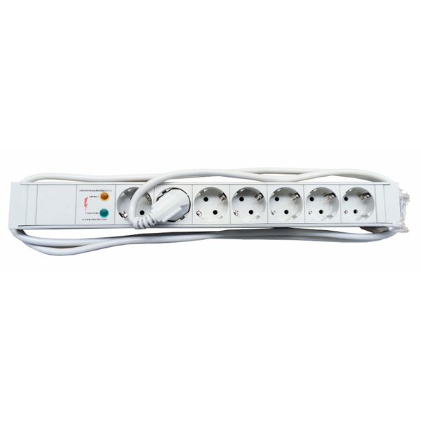 19" PDU, 7xSchuko with overvoltage protection, PVC, 1.25U image 1