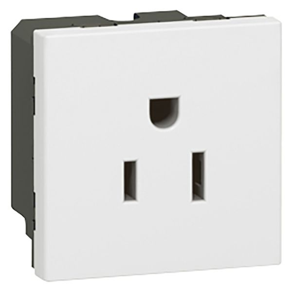 Socket outlet Mosaic - US - 2P+E 15 A - 2 modules - white image 2