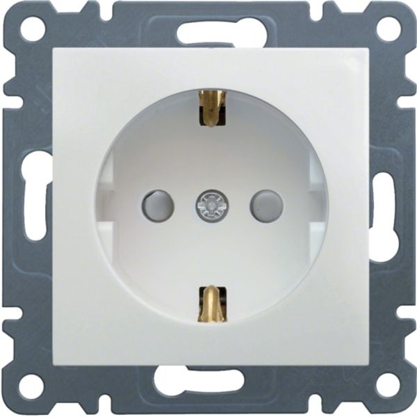 Simple Schuko plug, prot. children-white image 1