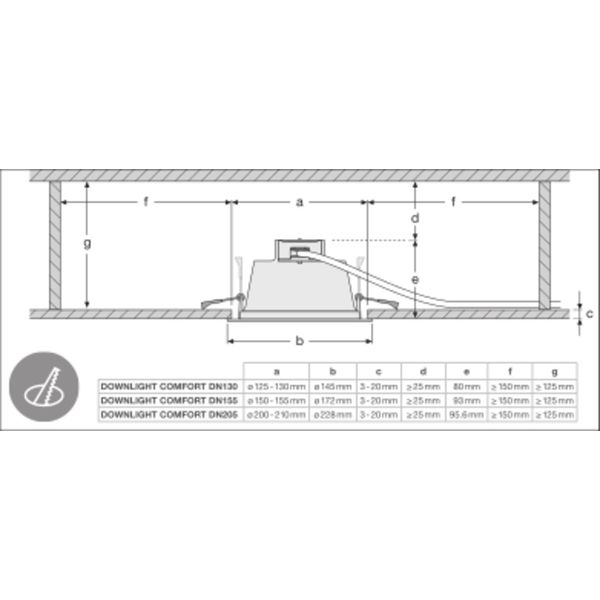 DOWNLIGHT COMFORT 205 20 W 3CCT IP54 WT image 20