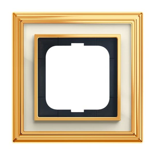 1722-838 Cover Frame Busch-dynasty® polished brass ivory white image 5