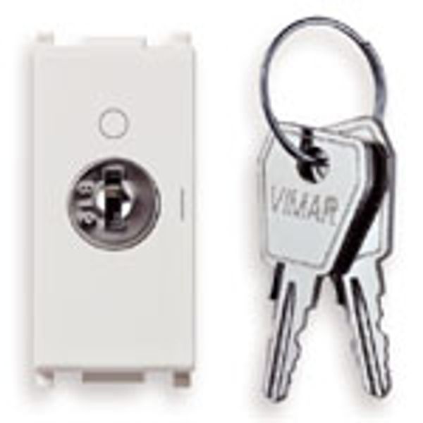 2P NO 16A push button +key white image 1