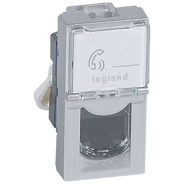 RJ45 socket Mosaic category 6 UTP 1 module aluminium image 2