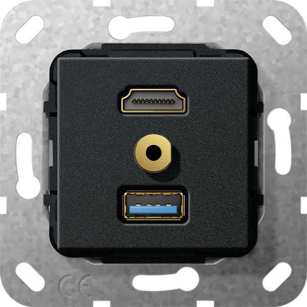 HDMI USB 3.0 A m-jack G-Ch break.cab. Insert black m image 1