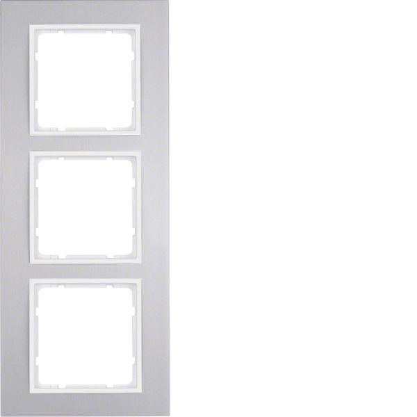Frame 3gang, B.3, al./p. white matt, al. anodised image 1