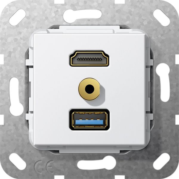 HDMI USB 3.0 A m-jack break.cab. Insert p.white image 1