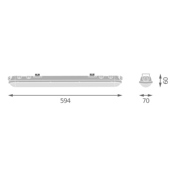 DAMP PROOF ECO VERY WIDE 600 E 21W 865 VW IP65 GY image 8