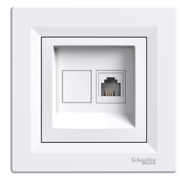 Asfora, telephone socket, RJ11, white image 2