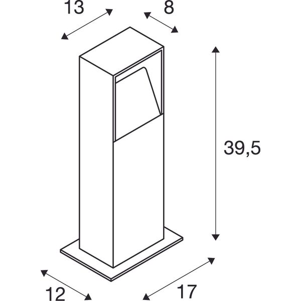 LOGS 40 floor lamp, 6W, 3000K, IP44, eckig, anthracite image 2