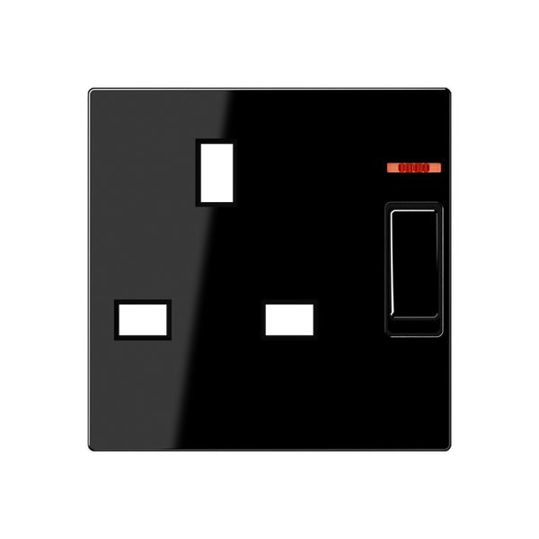 Centre plate for socket insert 3171 KO EINS, thermoplastic, A range, black image 1