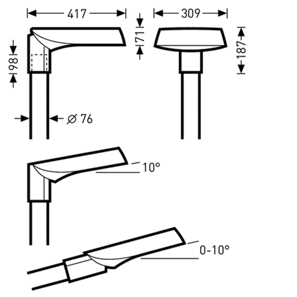 Post-top luminaires Cuvia 40 CLO (normal) Lens Anthracite ET 16W 1800lm 70 asymmetric wide (AB2L) IP66 IK09 5 SDCM 6598840 image 2