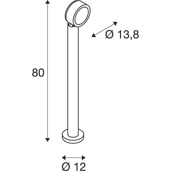 ESKINA 80 1000lm 3000/4000K 230V 95ø IP65 anthracite image 2