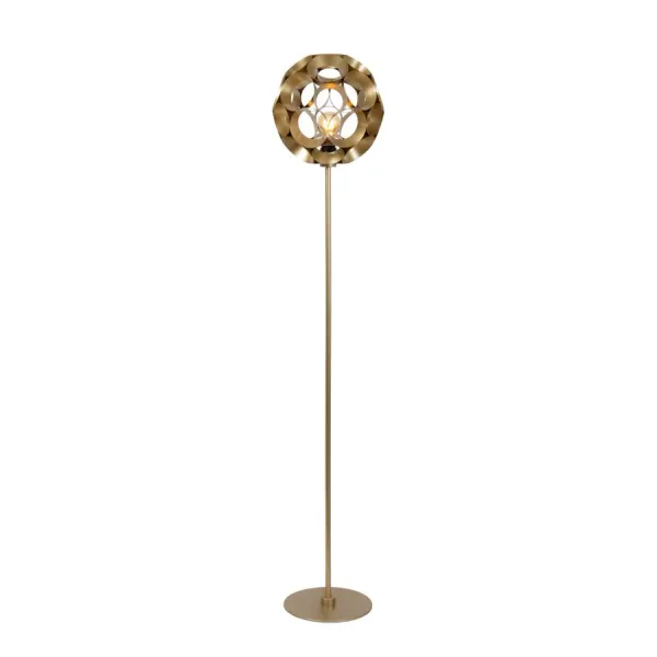 Lucide HANNELORE - Floor lamp - Ø 30 cm - 1xE27 - Matt Gold / Brass image 1