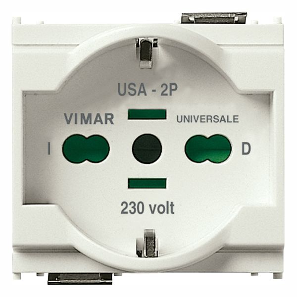 2P+E 16A universal outlet white image 1