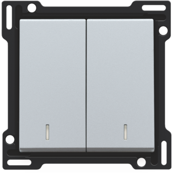 Finishing set with double lens for two-circuit switch, two-way switch image 1