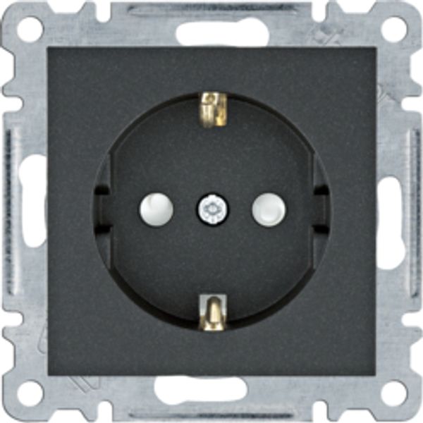 SCHUKO + PRCC power socket black image 1