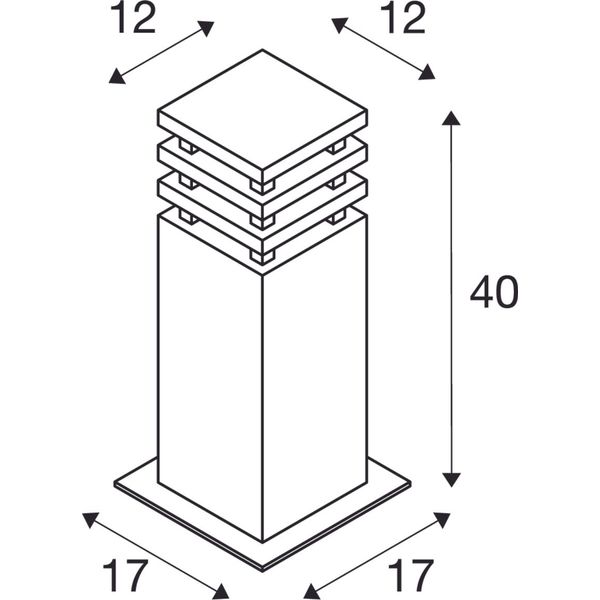 RUSTY SQUARE 40 outdoor lamp, E27 max.11W, IP55, rusted iron image 6