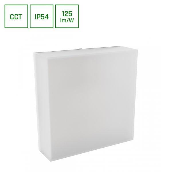 SCATOLO 20W CCT 230V IP54 250x250x75MM WHITE FACADE LAMP image 1