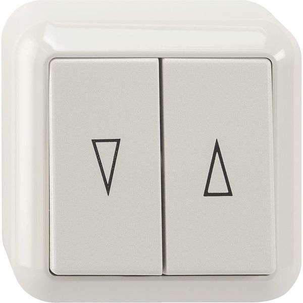 Roller shutter button, 1-pole, polar white, surface-mounted image 1