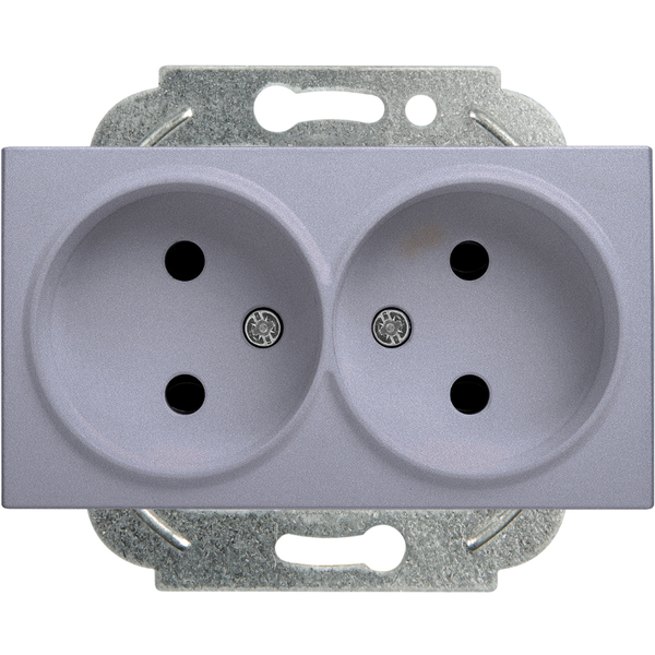 Karre Plus-Arkedia Silver Two Gang Socket image 1