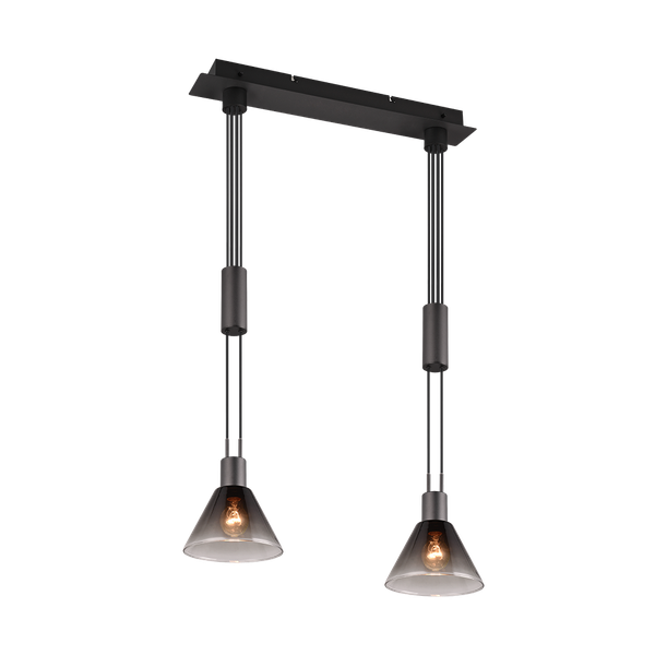 Stanley pendant 2-pc E27 matt black image 1