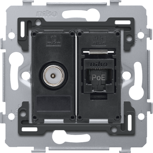 Combination coax with RJ45 connection UTP cat. 6A, PoE++ ready, flat m image 2